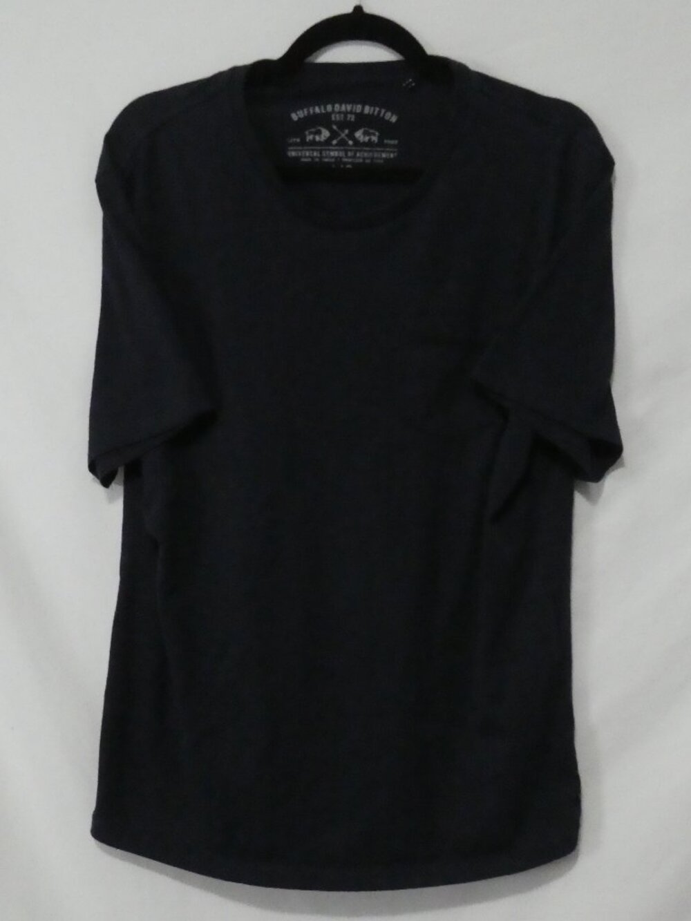BUFFALO David Bitton Men's Crew Neck Pocket Tee Dark Navy Blue - Size Large